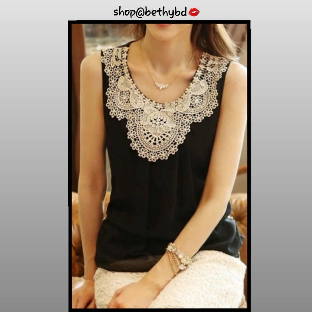 1 day⬇️ Last One! Sleeveless Black Glam Cami Top - Picture 2 of 2